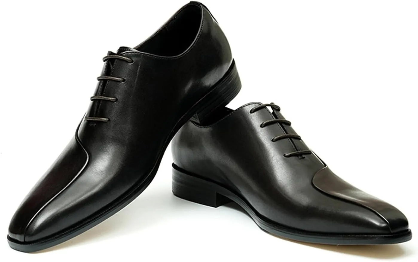Oxfords Formal Dress Shoes for Men Genunie Leather Wingtip Toe Two Tone Derby Fashion Wedding Prom Shoes Mnes Tuxedo Comfortable Business Casual Shoes