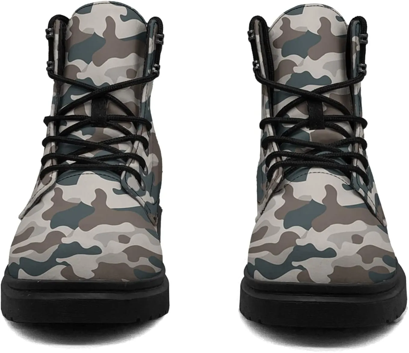 Pink Camo Leaf Boots Womens Snow Boots Ankle Anti-Slip Combat Boots Lace Up Winter Waterproof Leather Boots Shoes Gifts for Women