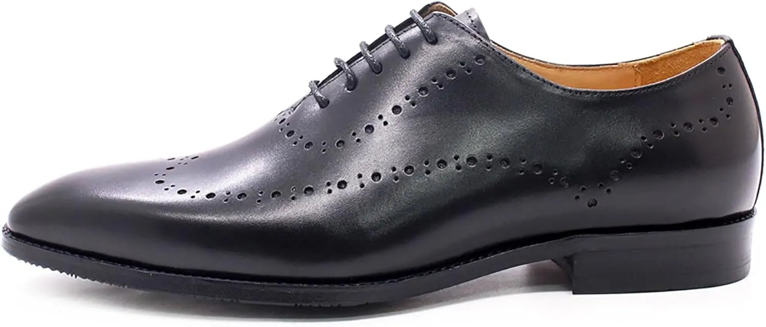 Santimon Mens Oxfords Casual Dress Formal Handmade Genuine Leather Brogues Derby Wedding Fashion Walking Shoes for Men