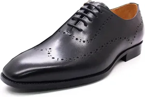 Santimon Mens Oxfords Casual Dress Formal Handmade Genuine Leather Brogues Derby Wedding Fashion Walking Shoes for Men