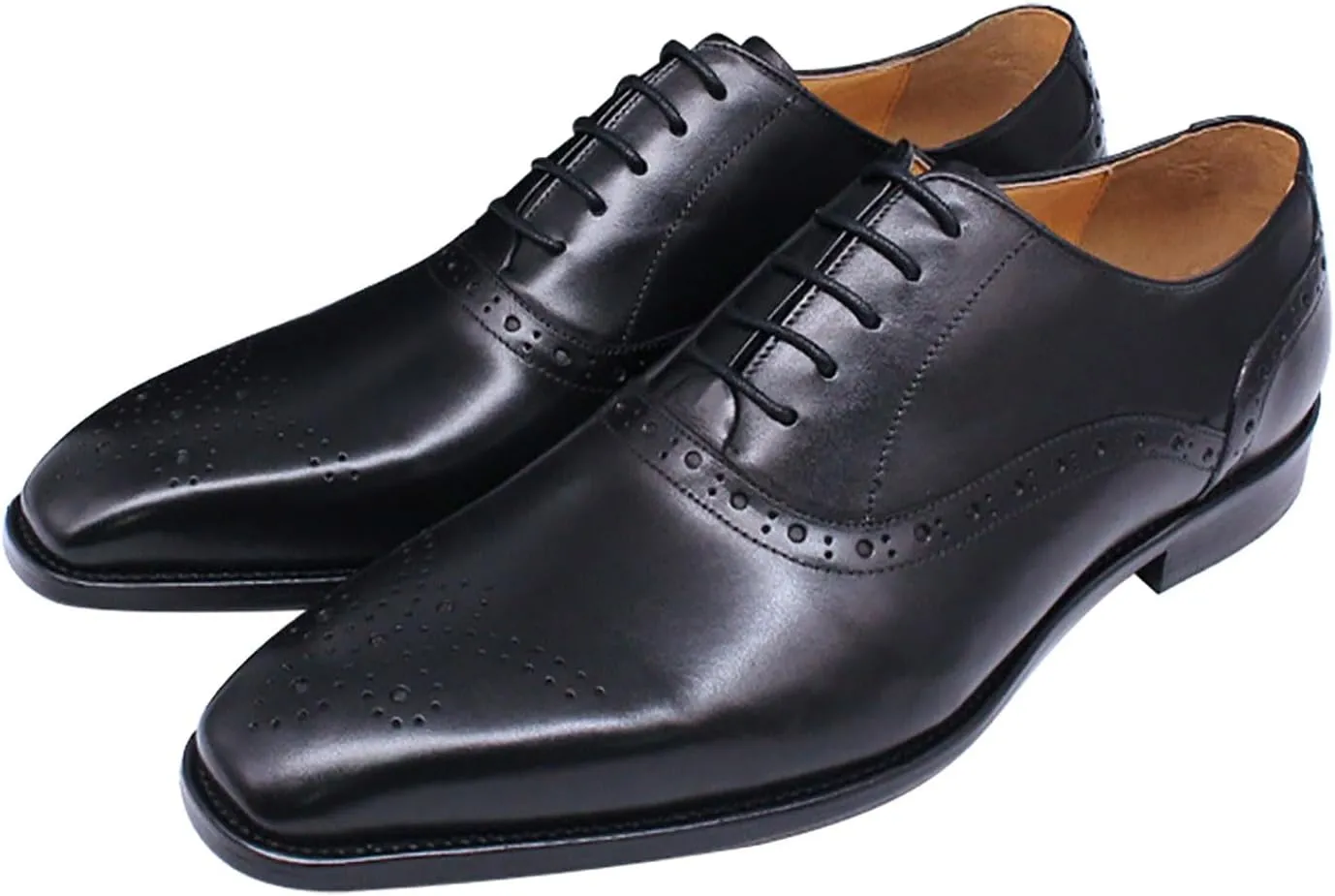 Santimon Mens Oxfords Casual Dress Genuine Leather Derby Wedding Tuxedo Formal Fashion Walking Shoes for Men