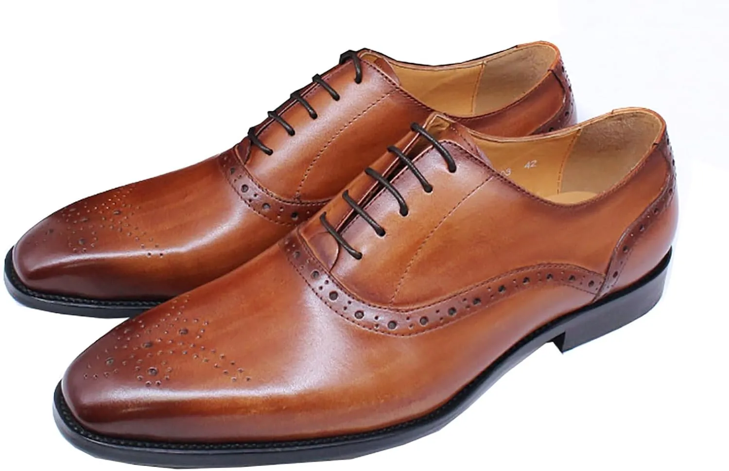 Santimon Mens Oxfords Casual Dress Genuine Leather Derby Wedding Tuxedo Formal Fashion Walking Shoes for Men