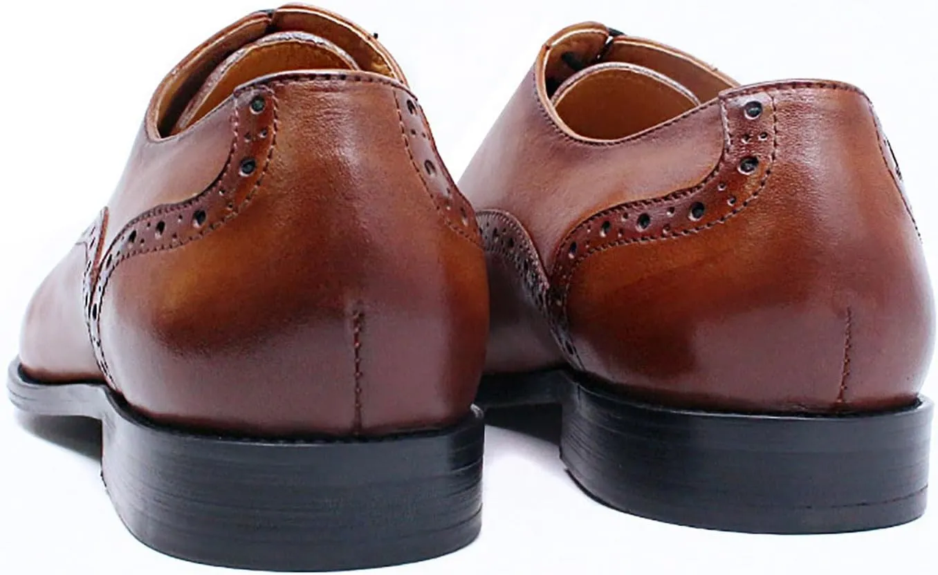 Santimon Mens Oxfords Casual Dress Genuine Leather Derby Wedding Tuxedo Formal Fashion Walking Shoes for Men