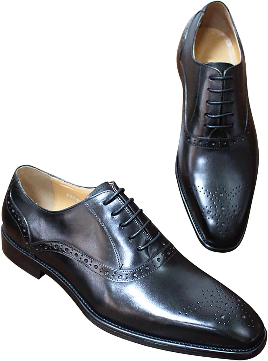 Santimon Mens Oxfords Casual Dress Genuine Leather Derby Wedding Tuxedo Formal Fashion Walking Shoes for Men
