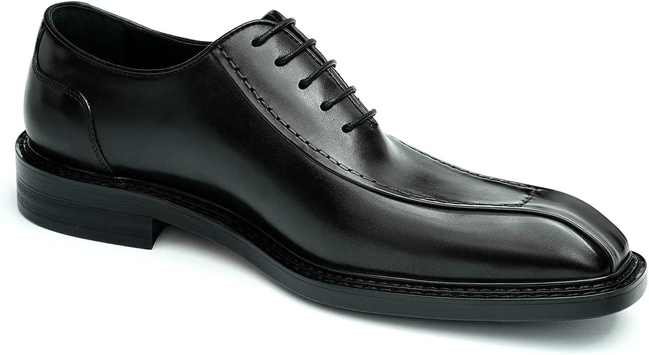 Santimon Men's Oxfords Formal Dress Derby Fashion Business Prom Wingtip Shoes Wedding Tuxedo Genuine Leather Shoes for Men