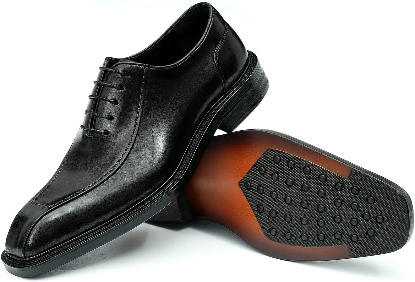 Santimon Men's Oxfords Formal Dress Derby Fashion Business Prom Wingtip Shoes Wedding Tuxedo Genuine Leather Shoes for Men