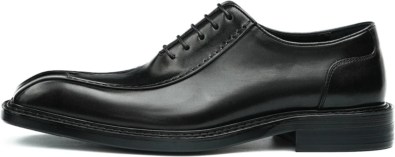 Santimon Men's Oxfords Formal Dress Derby Fashion Business Prom Wingtip Shoes Wedding Tuxedo Genuine Leather Shoes for Men