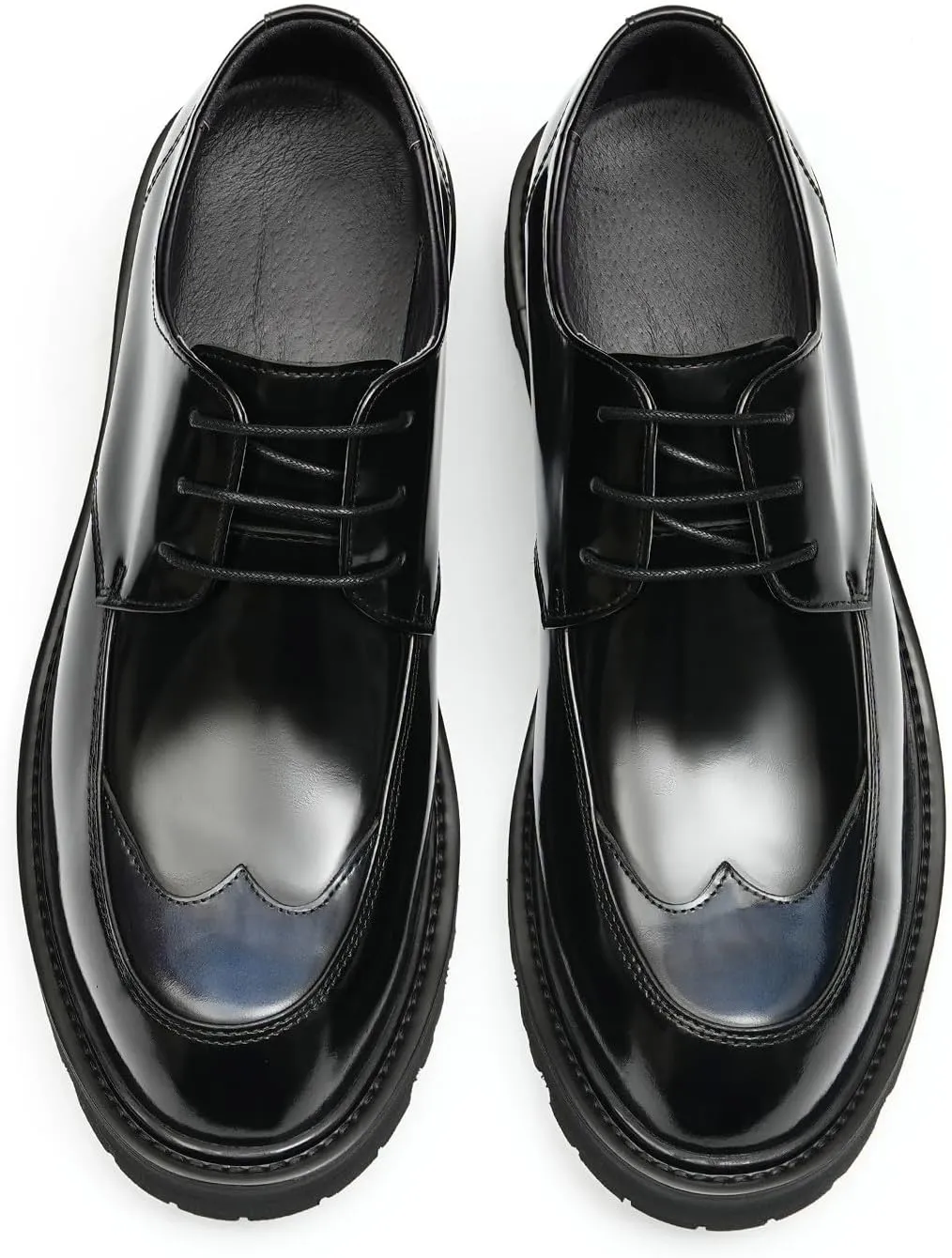 Santimon Mens Oxfords Formal Dress Derby Fashion Comfortable Wingtip Brogue Patent Leather Prom Shoes Tuxedo Wedding Business Causal Wide Shoes for Men