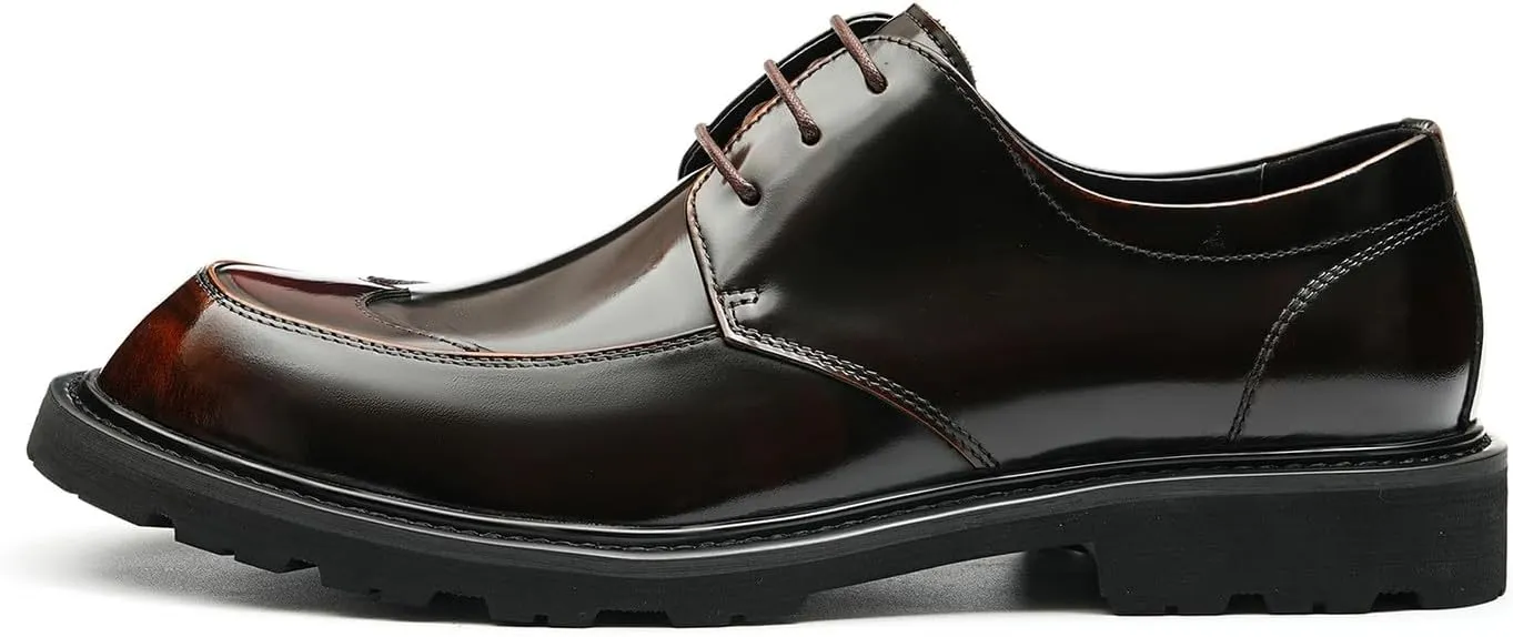 Santimon Mens Oxfords Formal Dress Derby Fashion Comfortable Wingtip Brogue Patent Leather Prom Shoes Tuxedo Wedding Business Causal Wide Shoes for Men