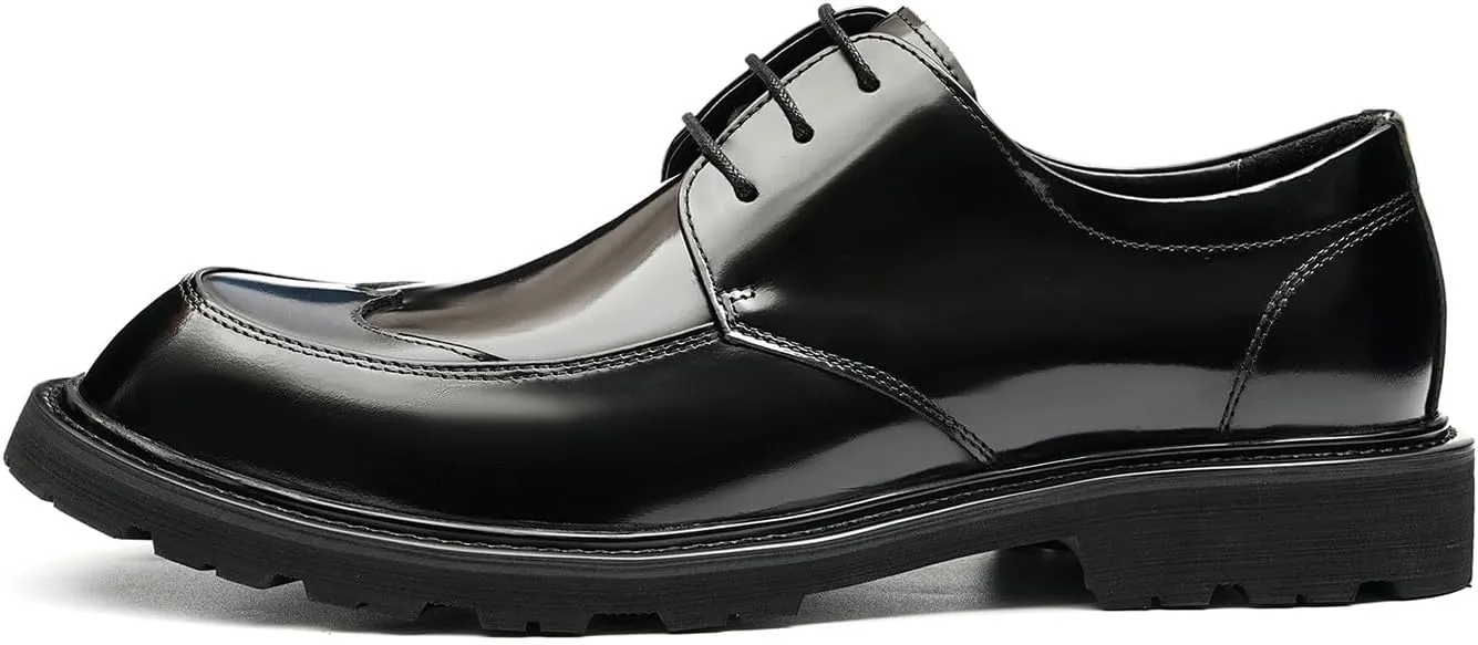 Santimon Mens Oxfords Formal Dress Derby Fashion Comfortable Wingtip Brogue Patent Leather Prom Shoes Tuxedo Wedding Business Causal Wide Shoes for Men