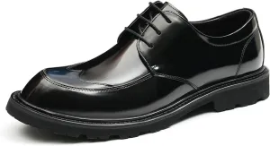 Santimon Mens Oxfords Formal Dress Derby Fashion Comfortable Wingtip Brogue Patent Leather Prom Shoes Tuxedo Wedding Business Causal Wide Shoes for Men