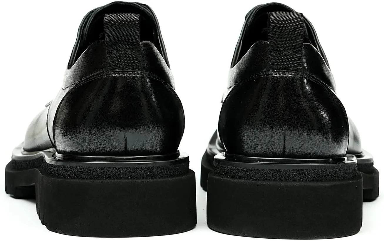 Santimon Mens Oxfords Formal Dress Derby Fashion Genunie Leather Square Toe Prom Shoes Tuxedo Wedding Dress Business Causal Shoes for Men