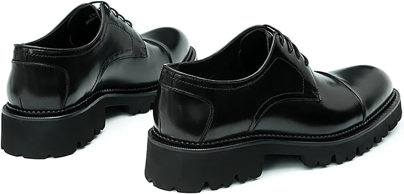 Santimon Men's Oxfords Formal Dress Genuine Leather Derby Fashion Business Causal Tuxedo Shoes Wedding Prom Shoes for Men