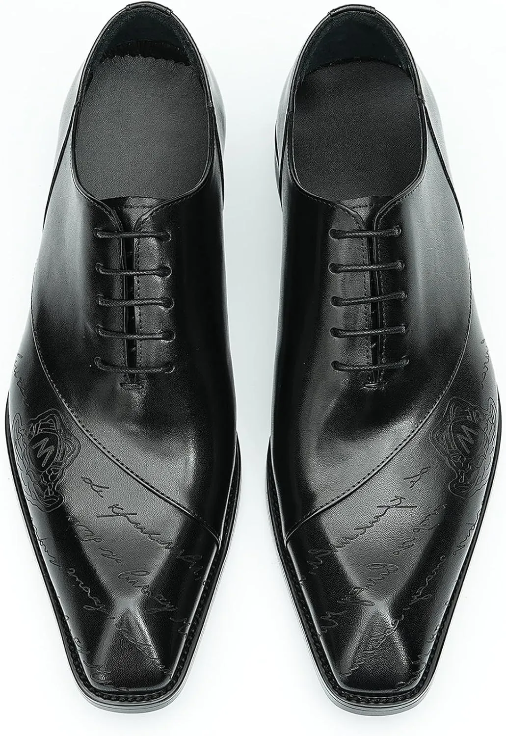 Santimon Men's Oxfords Formal Dress Genuine Leather Derby Fashion Business Tuxedo Shoes Wedding Prom Shoes for Men