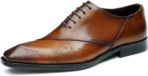 Santimon Men's Oxfords Formal Dress Genuine Leather Derby Fashion Business Tuxedo Shoes Wedding Prom Shoes for Men