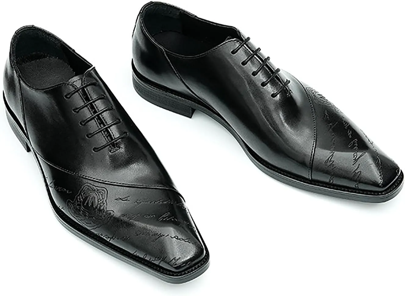 Santimon Men's Oxfords Formal Dress Genuine Leather Derby Fashion Business Tuxedo Shoes Wedding Prom Shoes for Men