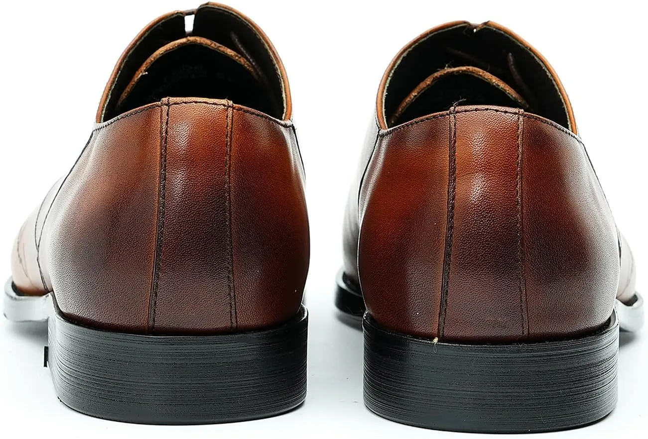 Santimon Men's Oxfords Formal Dress Genuine Leather Derby Fashion Business Tuxedo Shoes Wedding Prom Shoes for Men