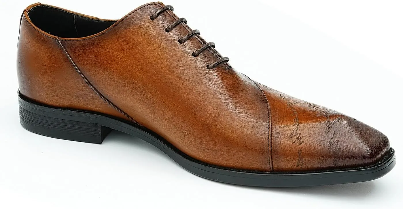 Santimon Men's Oxfords Formal Dress Genuine Leather Derby Fashion Business Tuxedo Shoes Wedding Prom Shoes for Men