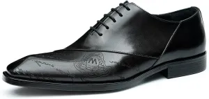 Santimon Men's Oxfords Formal Dress Genuine Leather Derby Fashion Business Tuxedo Shoes Wedding Prom Shoes for Men