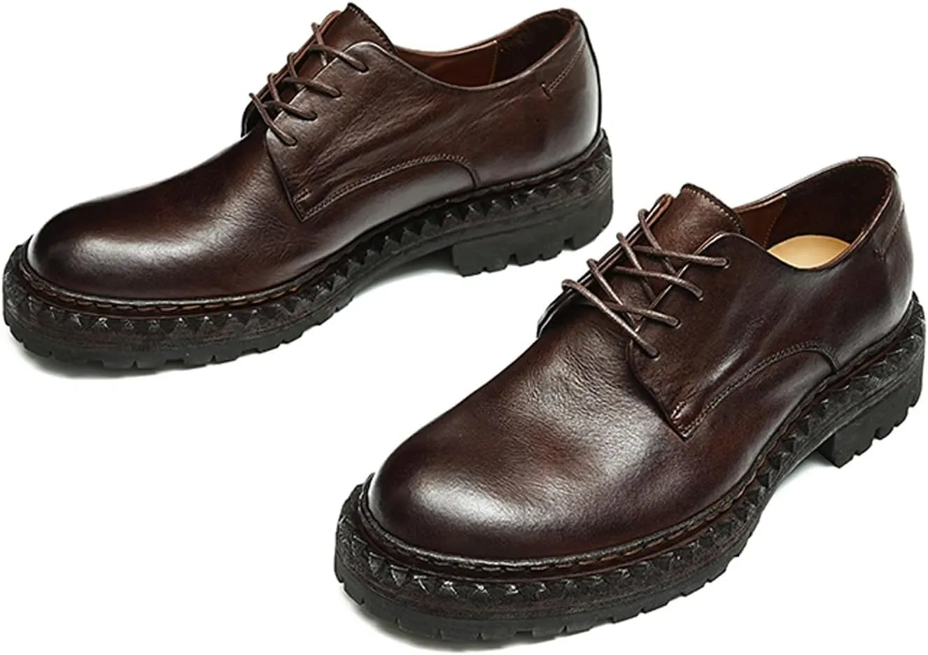 Santimon Mens Oxfords Formal Dress Genuine Leather Derby Fashion Goodyear Handcrafted Lace Up Shoes Prom Wedding Business Casual Tuxedo Comfortable Shoes for Men