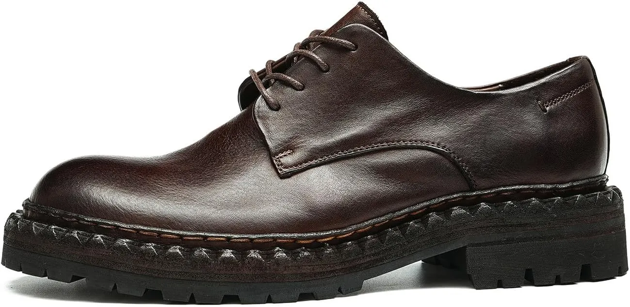 Santimon Mens Oxfords Formal Dress Genuine Leather Derby Fashion Goodyear Handcrafted Lace Up Shoes Prom Wedding Business Casual Tuxedo Comfortable Shoes for Men