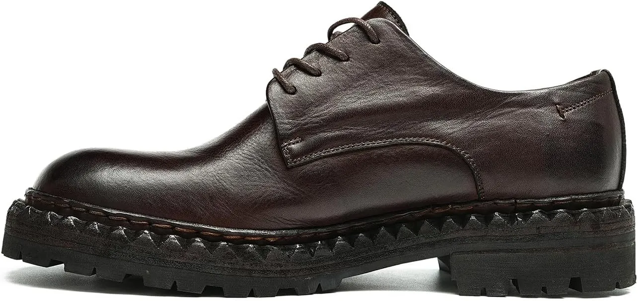 Santimon Mens Oxfords Formal Dress Genuine Leather Derby Fashion Goodyear Handcrafted Lace Up Shoes Prom Wedding Business Casual Tuxedo Comfortable Shoes for Men