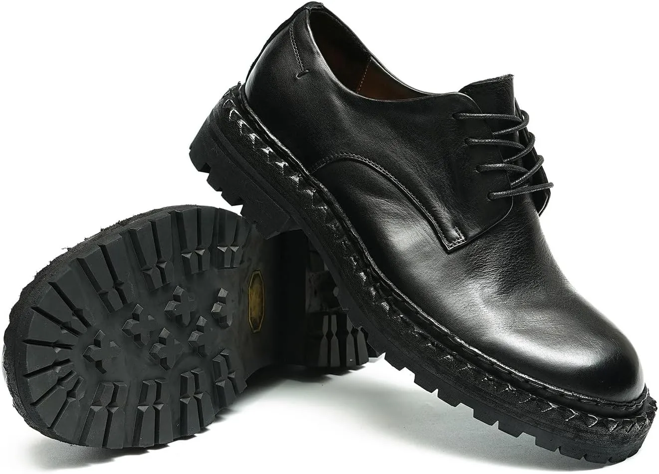 Santimon Mens Oxfords Formal Dress Genuine Leather Derby Fashion Goodyear Handcrafted Lace Up Shoes Prom Wedding Business Casual Tuxedo Comfortable Shoes for Men