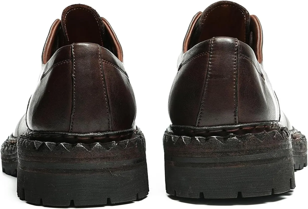 Santimon Mens Oxfords Formal Dress Genuine Leather Derby Fashion Goodyear Handcrafted Lace Up Shoes Prom Wedding Business Casual Tuxedo Comfortable Shoes for Men