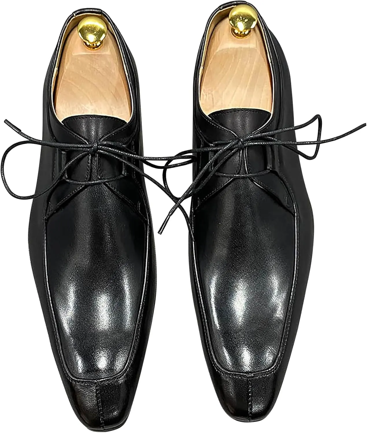 Santimon Mens Oxfords Formal Dress Genuine Leather Handmade Casual Derby Wedding Tuxedo Fashion Walking Shoes for Men