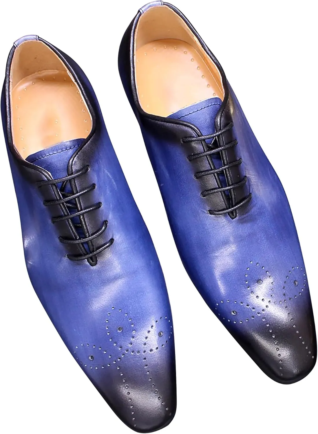 Santimon Mens Oxfords Formal Dress Genuine Leather Handmade Derby Casual Brogues Oxfords Tuxedo Fashion Walking Shoes for Men
