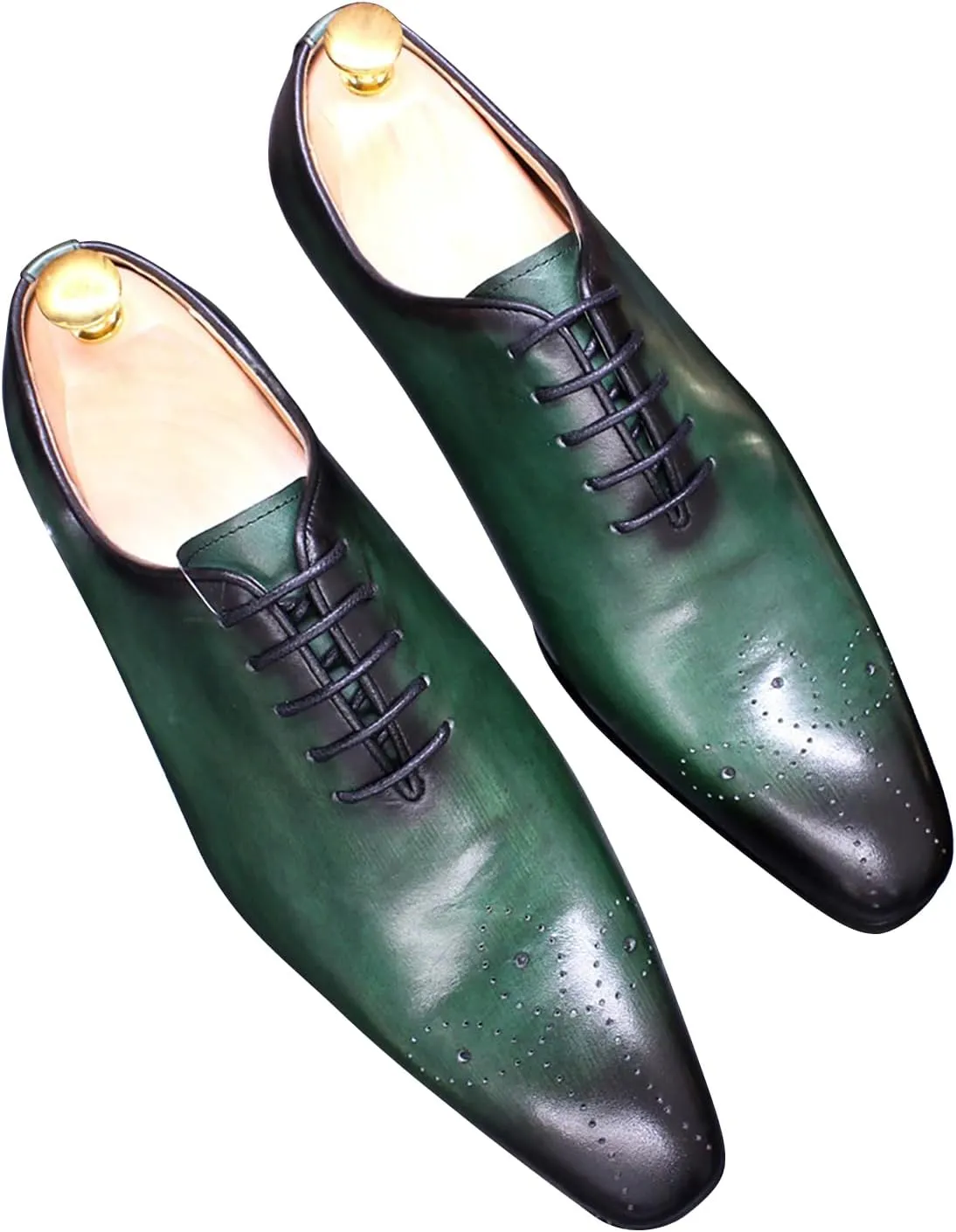 Santimon Mens Oxfords Formal Dress Genuine Leather Handmade Derby Casual Brogues Oxfords Tuxedo Fashion Walking Shoes for Men