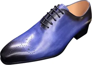 Santimon Mens Oxfords Formal Dress Genuine Leather Handmade Derby Casual Brogues Oxfords Tuxedo Fashion Walking Shoes for Men