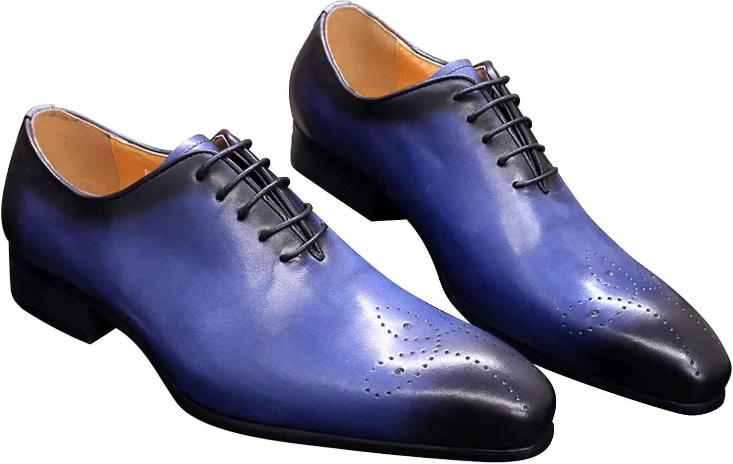 Santimon Mens Oxfords Formal Dress Genuine Leather Handmade Derby Casual Brogues Oxfords Tuxedo Fashion Walking Shoes for Men
