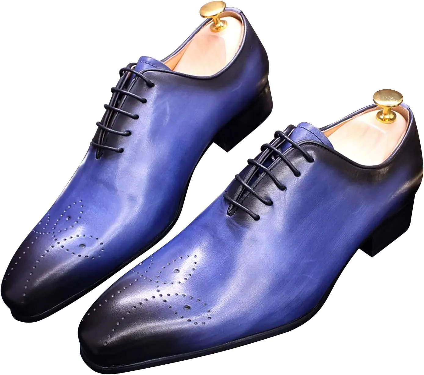 Santimon Mens Oxfords Formal Dress Genuine Leather Handmade Derby Casual Brogues Oxfords Tuxedo Fashion Walking Shoes for Men