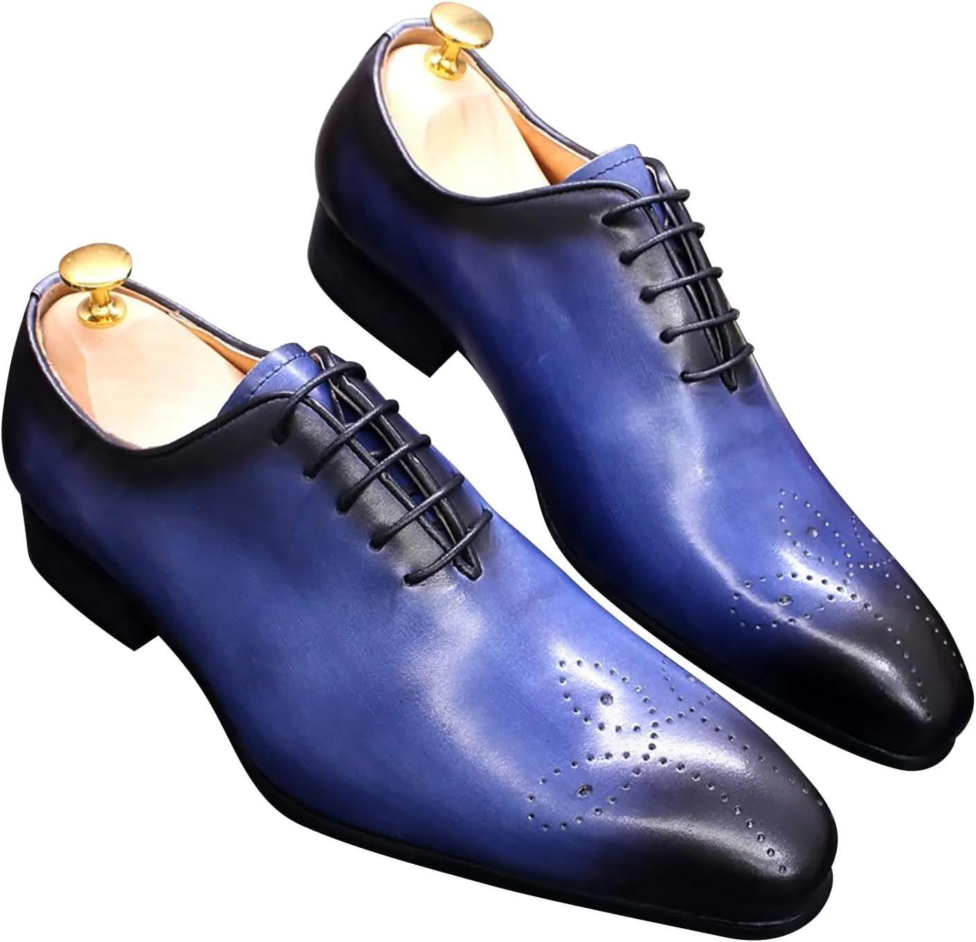 Santimon Mens Oxfords Formal Dress Genuine Leather Handmade Derby Casual Brogues Oxfords Tuxedo Fashion Walking Shoes for Men