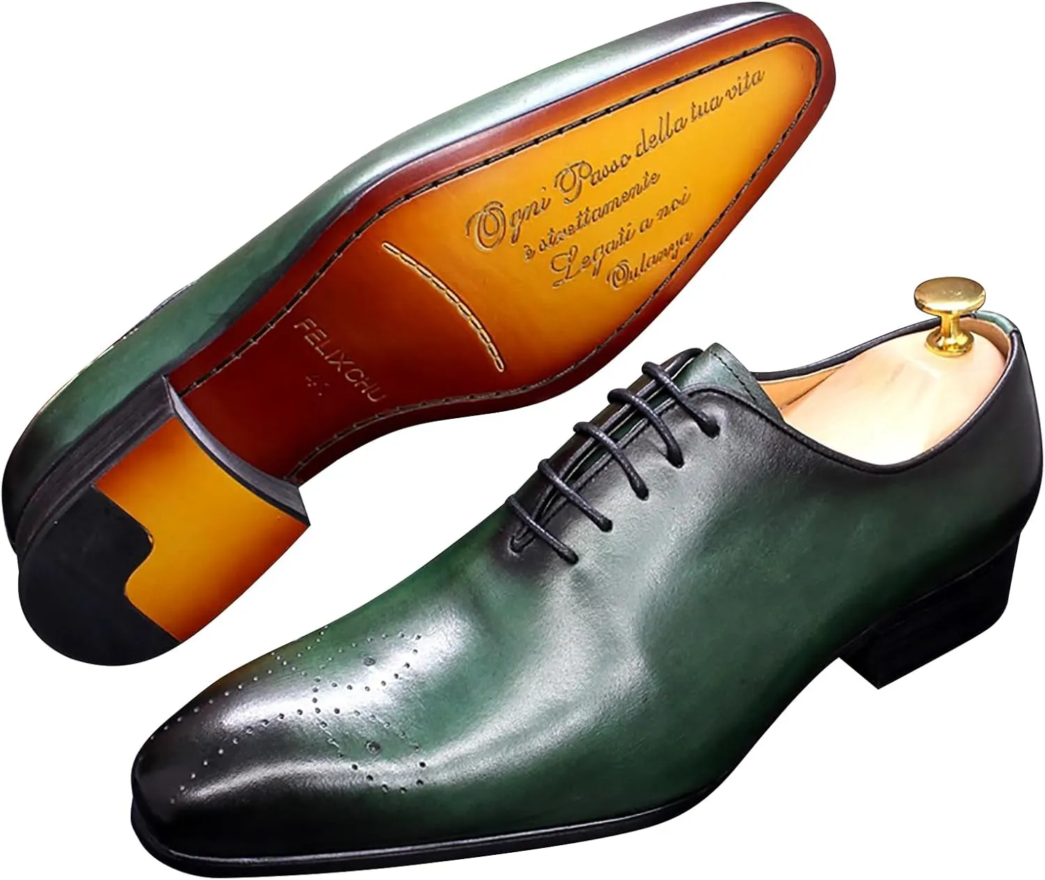 Santimon Mens Oxfords Formal Dress Genuine Leather Handmade Derby Casual Brogues Oxfords Tuxedo Fashion Walking Shoes for Men