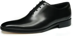 Santimon Mens Oxfords Formal Dress Genuine Leather Point Toe Derby Fashion Comfortable Tuxedo Business Causal Whole Cut Oxford Wedding Brown Prom Shoes for Men