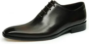 Santimon Mens Oxfords Formal Dress Genuine Leather Point Toe Derby Fashion Comfortable Tuxedo Business Causal Whole Cut Oxford Wedding Brown Prom Shoes for Men
