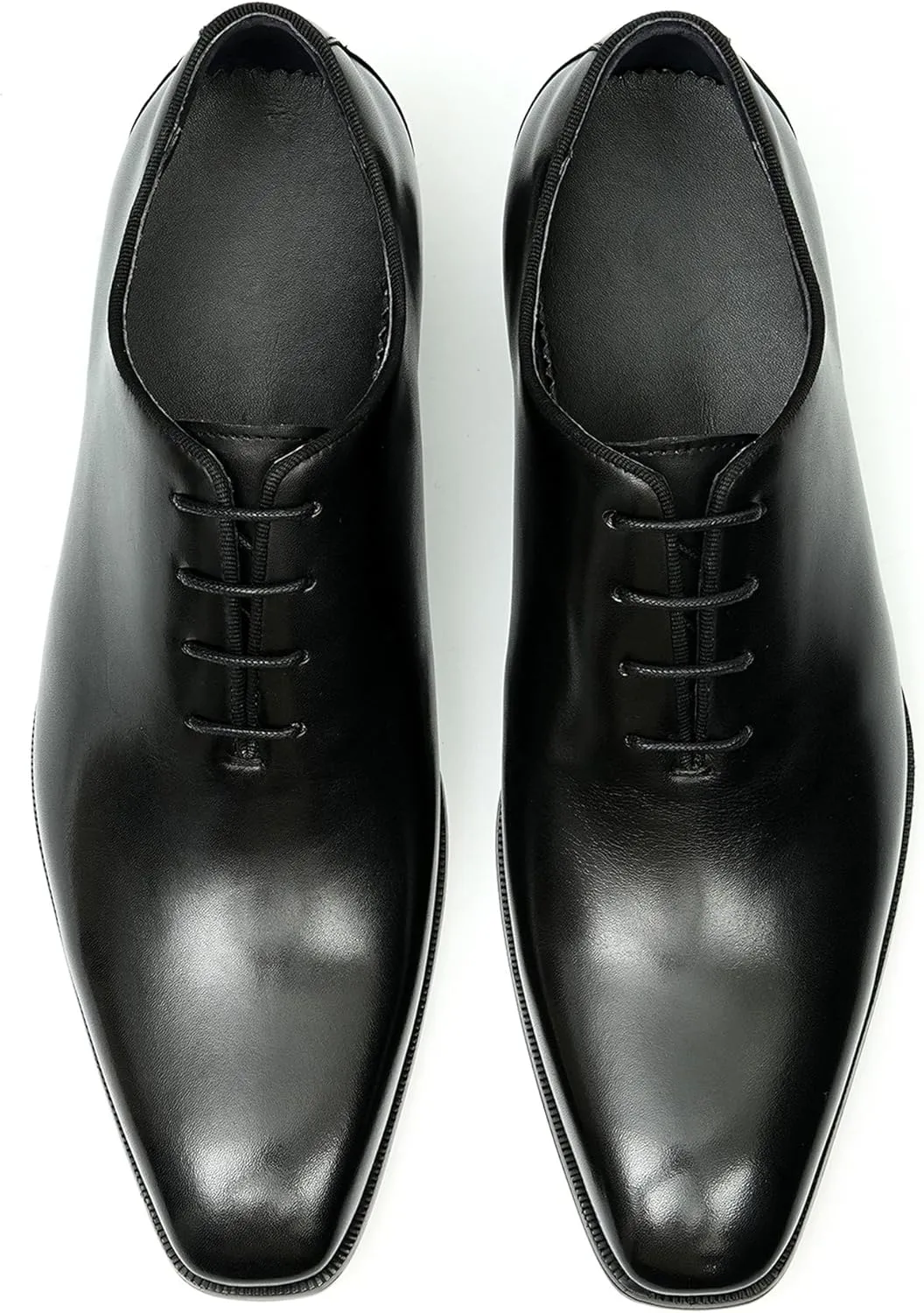 Santimon Mens Oxfords Formal Dress Genuine Leather Point Toe Derby Fashion Comfortable Tuxedo Business Causal Whole Cut Oxford Wedding Brown Prom Shoes for Men