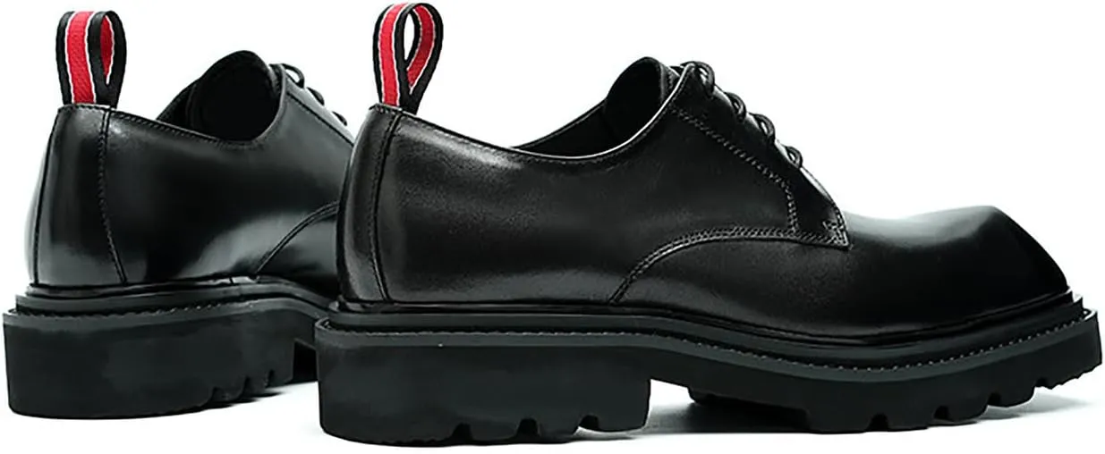Santimon Men's Oxfords Formal Dress Leather Derby Business Tuxedo Casual Lightweight Square Toe Shoes Wedding Prom Shoes for Men