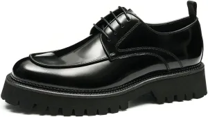 Santimon Mens Oxfords Formal Dress Patent Leather Oxfords Fashion Thick Sole Derby Comfortable Business Casual Wedding Tuxedo Prom Shoes for Men