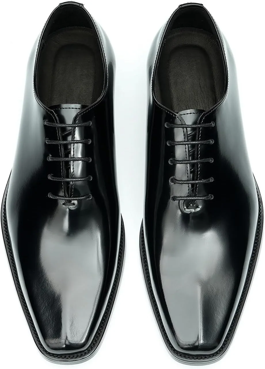 Santimon Mens Oxfords Formal Dress Shoes Fashion Prom Wedding Derby Business Tuxedo Patent Leather Whole Cut Oxfords Shoes for Men