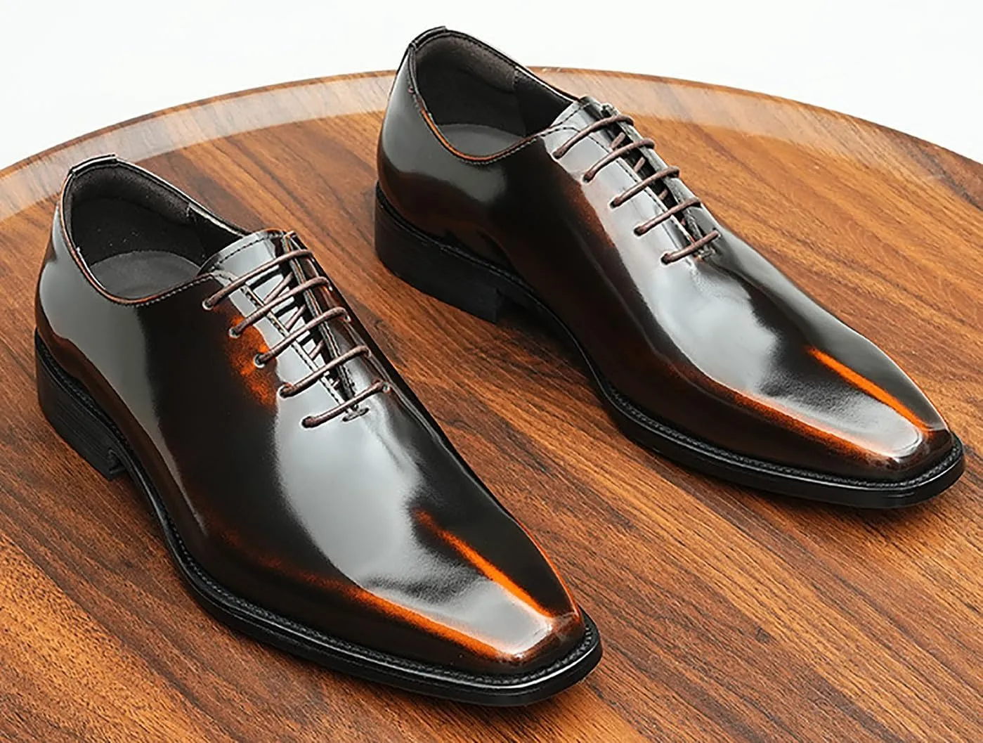 Santimon Mens Oxfords Formal Dress Shoes Fashion Prom Wedding Derby Business Tuxedo Patent Leather Whole Cut Oxfords Shoes for Men