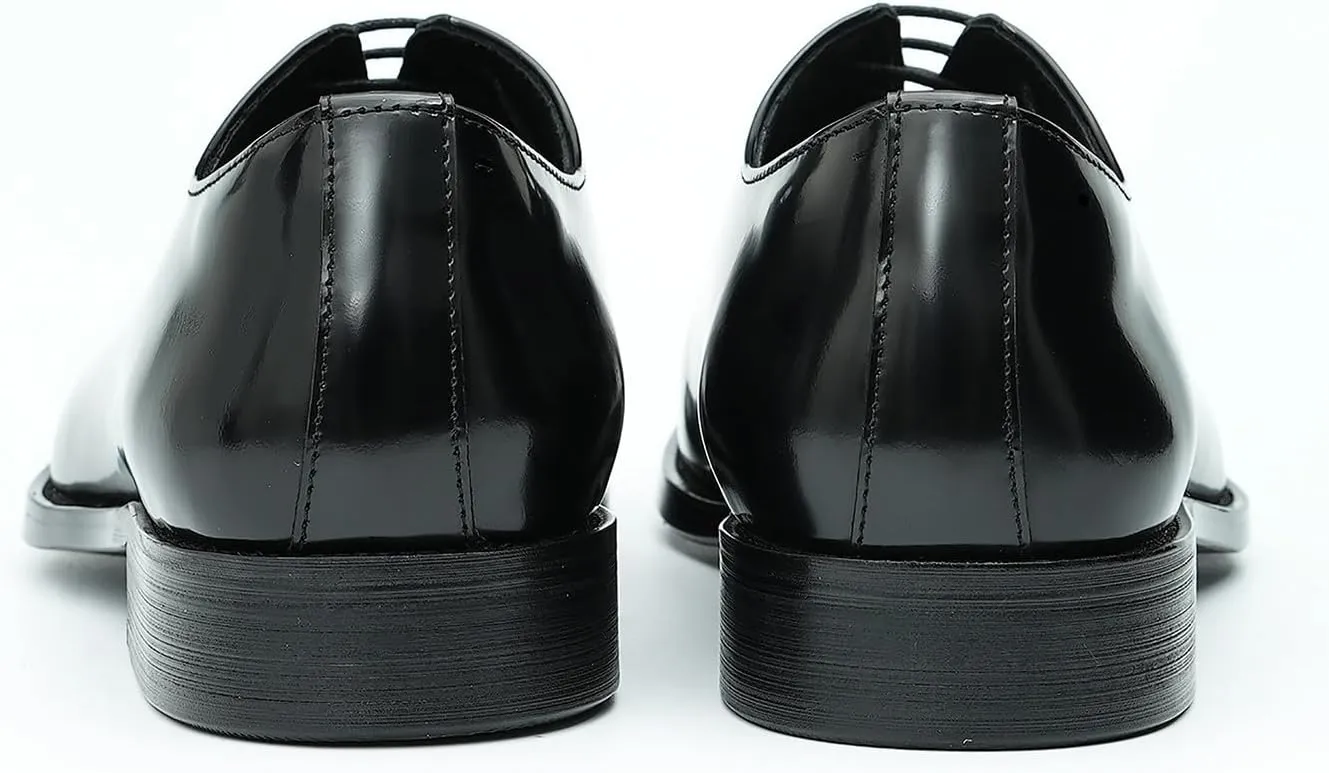 Santimon Mens Oxfords Formal Dress Shoes Fashion Prom Wedding Derby Business Tuxedo Patent Leather Whole Cut Oxfords Shoes for Men