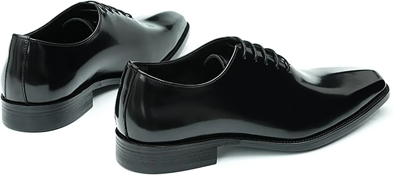 Santimon Mens Oxfords Formal Dress Shoes Fashion Prom Wedding Derby Business Tuxedo Patent Leather Whole Cut Oxfords Shoes for Men