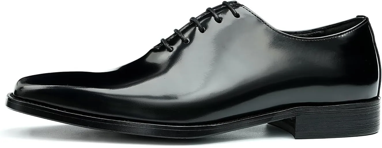 Santimon Mens Oxfords Formal Dress Shoes Fashion Prom Wedding Derby Business Tuxedo Patent Leather Whole Cut Oxfords Shoes for Men