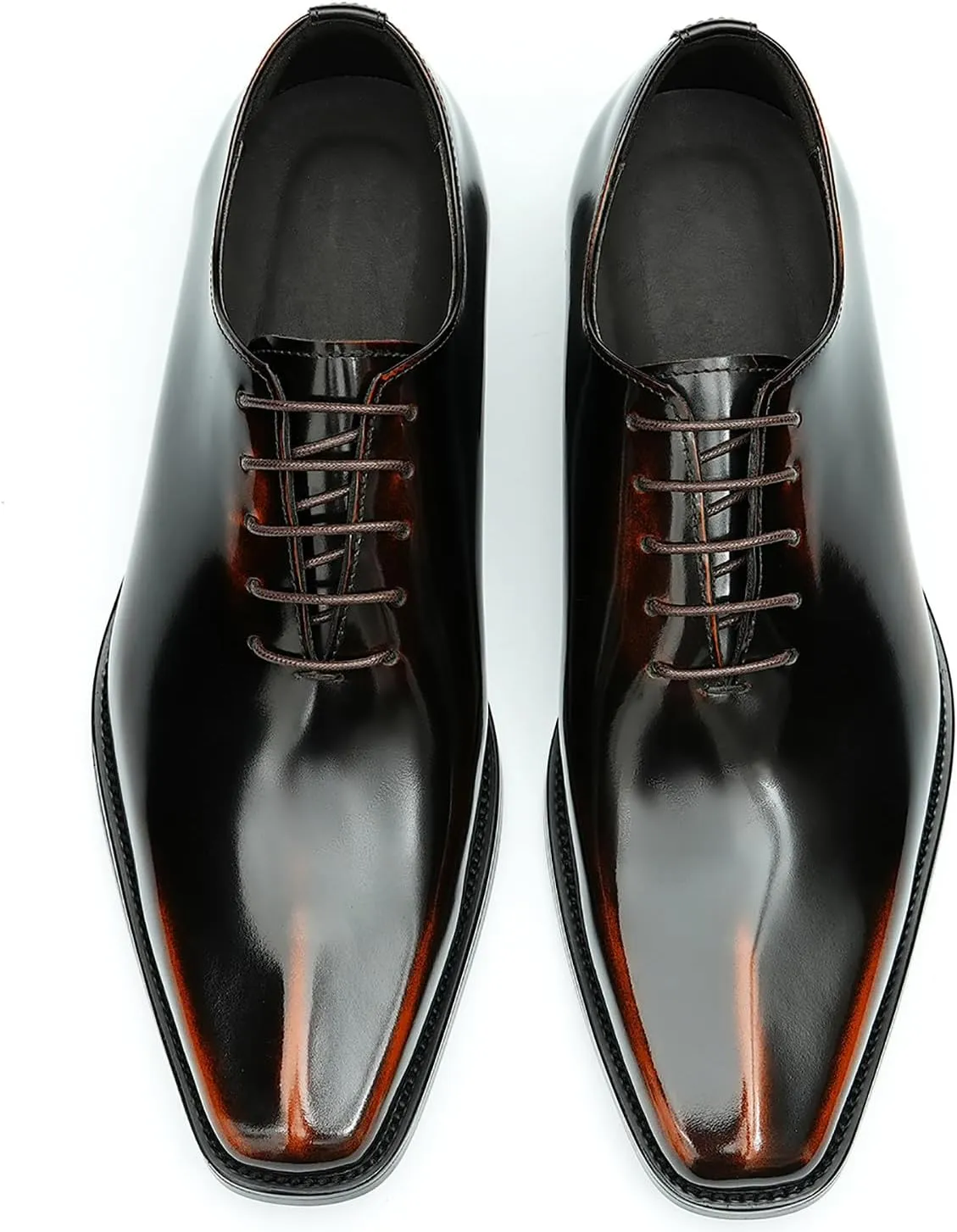 Santimon Mens Oxfords Formal Dress Shoes Fashion Prom Wedding Derby Business Tuxedo Patent Leather Whole Cut Oxfords Shoes for Men