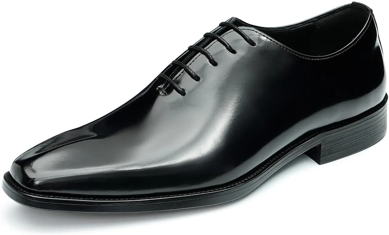 Santimon Mens Oxfords Formal Dress Shoes Fashion Prom Wedding Derby Business Tuxedo Patent Leather Whole Cut Oxfords Shoes for Men