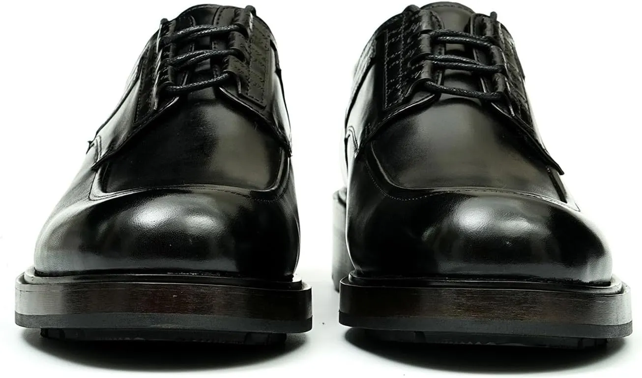 Santimon Mens Oxfords Shoes Formal Dress Derby Genunie Leather Plain Toe Modern Suit Shoes Men's Fashion Lightweight Prom Wedding Tuxedo Business Causal Comfortable Shoes
