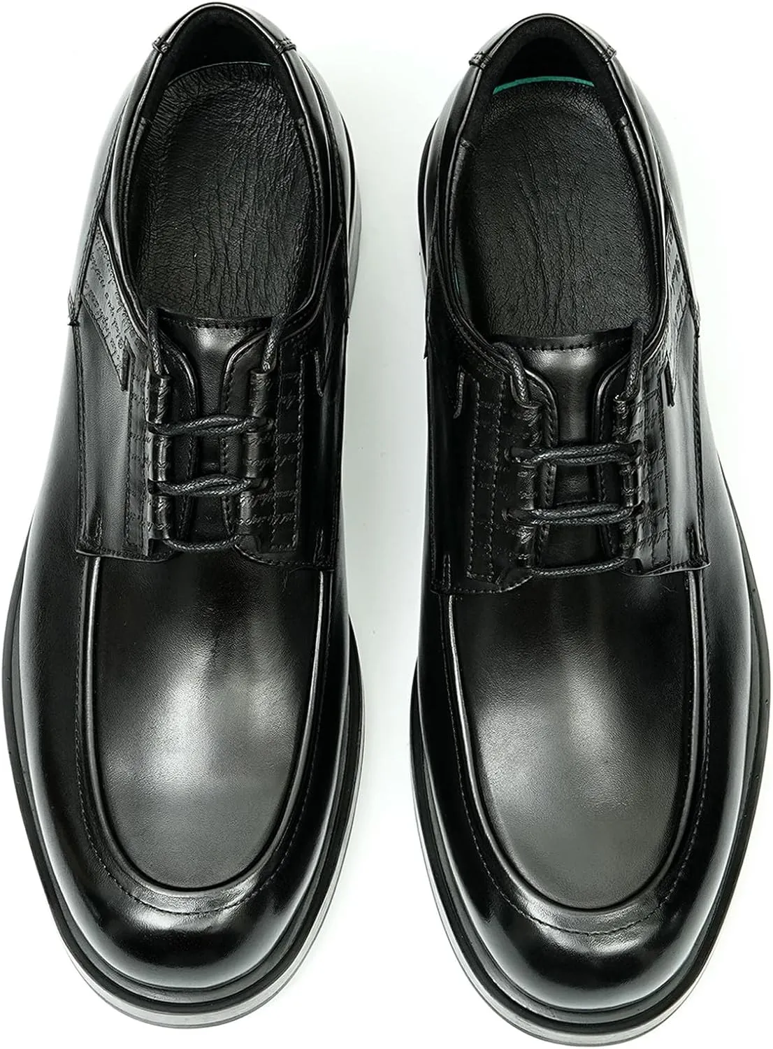 Santimon Mens Oxfords Shoes Formal Dress Derby Genunie Leather Plain Toe Modern Suit Shoes Men's Fashion Lightweight Prom Wedding Tuxedo Business Causal Comfortable Shoes
